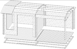 Caseta de jardín Nora D 9m2 / 6x3m / 44mm