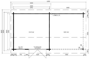 Caseta de jardín Nora D 9m2 / 6x3m / 44mm