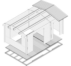 Caseta de jardín Super Fred 15m2 / 5x3m / 44mm