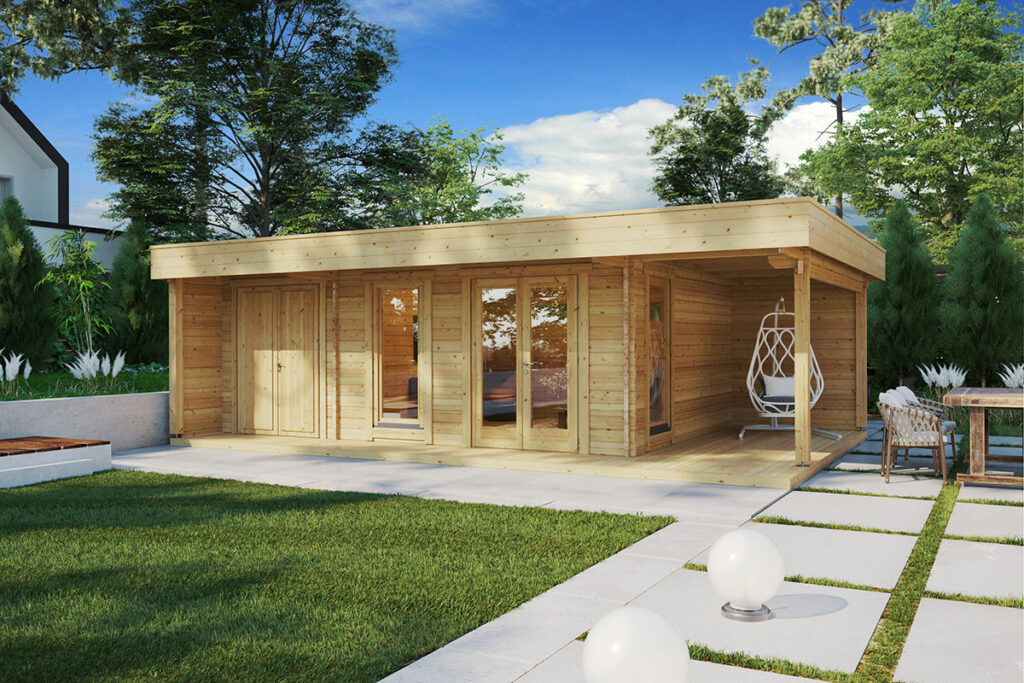 Caseta de jardín con trastero y porche Hansa Lounge XXL