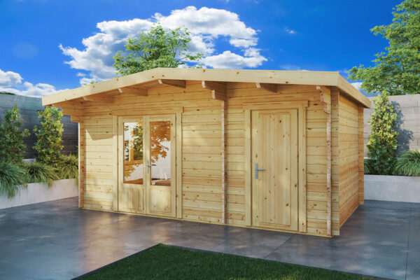 Summer house with side shed „Super Otto” 5x3m | G0172