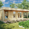 Caseta de madera Hansa Lounge Deluxe 24m² 8x5m 58mm