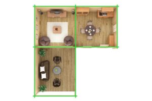 Caseta de jardín Hansa Corner Deluxe A 22m2 / 7x3m / 70mm