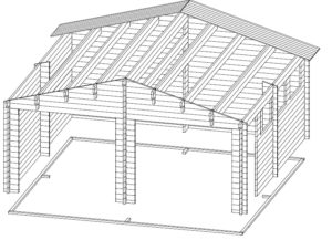 Doppelgarage E aus Holz