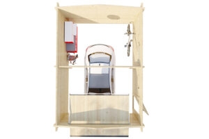 Garaje de madera A con puerta basculante 70mm 4x5.5m