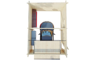 Garaje de madera C con puerta basculante 70mm 4x5,5m