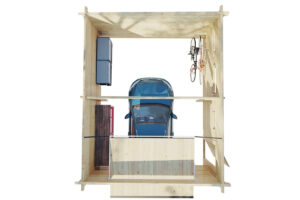 Garaje de madera D con puerta basculante 70mm 4,5x5,5 m