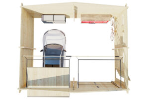 Garaje doble E con puertas basculantes / 70mm / 5,5x7m