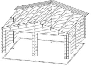 Garaje doble E con puertas basculantes / 70mm / 5,5x7m