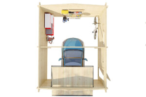 Garaje grande de madera B con puerta basculante 4,5x5,5m 70mm