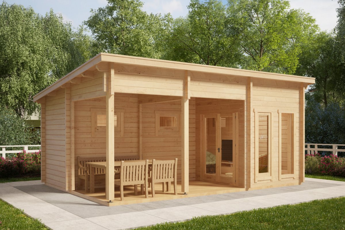 CASA DE JARDÍN EXTERIOR SAUNA FINLANDESA SECA 4x2 m / Eurospa