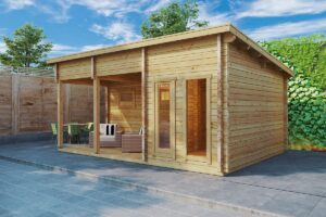 Finnish Outdoor Sauna Cabin "Oliver 1" 6x4m | G0207