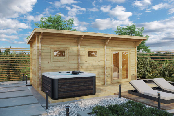 Finnish sauna cabin with terrace "Oliver 2" 6x2m | G0208