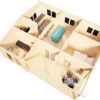 Casa de madera con tres dormitorios Holiday D 50m² 9x7m 70mm