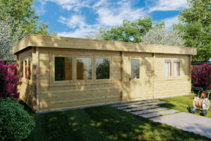Casa de madera con un dormitorio Holiday I 40m² 9x4,5m 70mm