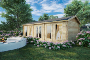 Caseta de madera modelo C 30m² 8x4m 70mm