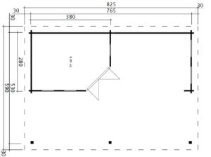 Garden Paradise A 10m² 8x6m 58mm
