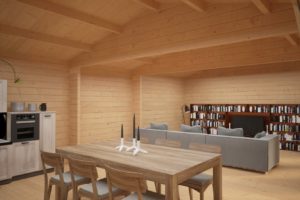 Casa de madera D 38 m2 / 70mm / 8x5m