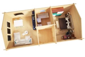 Casa de madera Holiday H 40m2 / 70mm / 4,5 x 9 m