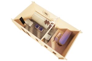 Caseta de jardín Liam 16m2 / 3 x 6 m / 44mm