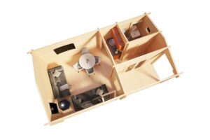 Casa de madera 22m² | 70mm | 7x4m (plano)