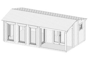 Casa de madera 22m² | 70mm | 7x4m