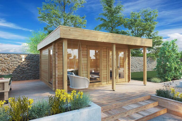 Caseta de madera “Ian E” 18m² | 70mm | 5x4m