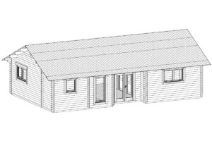 Casa de madera con dos dormitorios 70m² | 70mm | 12x6m