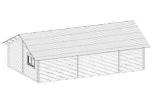 Casa de madera con dos dormitorios 70m² | 70mm | 12x6m