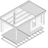 Caseta de jardín con porche Lucas E 9m² 6x3m 44mm