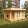 Caseta de madera Mini Hansa Lounge 9m2 / 4,5x4m / 44mm