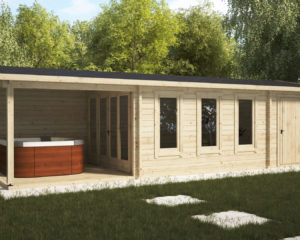 garden room with terrace and storage room