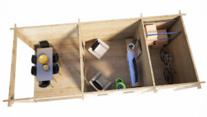 Caseta de jardín multifuncional Super Lucas E 15m² 3x8m 44mm