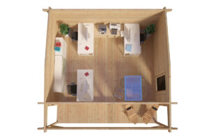 Caseta de madera Costa A 19m² 5x5m 70mm