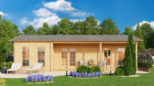 Casa de madera con dos dormitorios Holiday K 40m² 10x6m 70mm