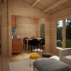 Wooden Lodge with Bathroom Sweden A 23m2 / 6 x 4 m / 70mm