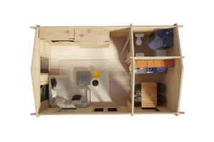 Wooden Lodge with Bathroom Sweden A 23m2 / 6 x 4 m / 70mm