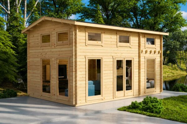 Casa de madera con altillo 30m² | 70mm | 6x4m