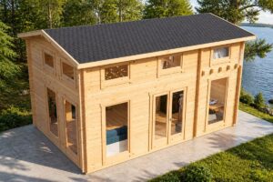 Casa de madera con altillo 30m² | 70mm | 6x4m