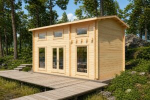 Casa de madera con altillo 30m² | 70mm | 6x4m