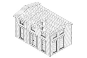 Casa de madera con altillo “Sweden B” 30m² | 70mm | 6x4m | G0266