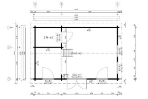 Casa de madera con altillo 30m² | 70mm | 6x4m