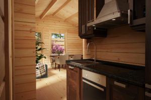 Log Cabin with One Bedroom Sweden C 22m2 / 6 x 4 m / 70