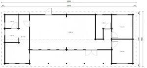 Casa de madera con tres dormitorios Holiday L 96 m² 18x7m 92mm