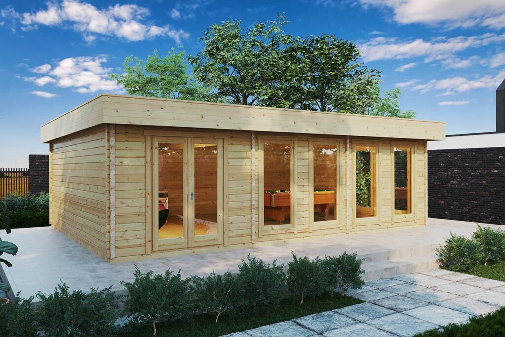 Caseta grande de madera para jugar al billar