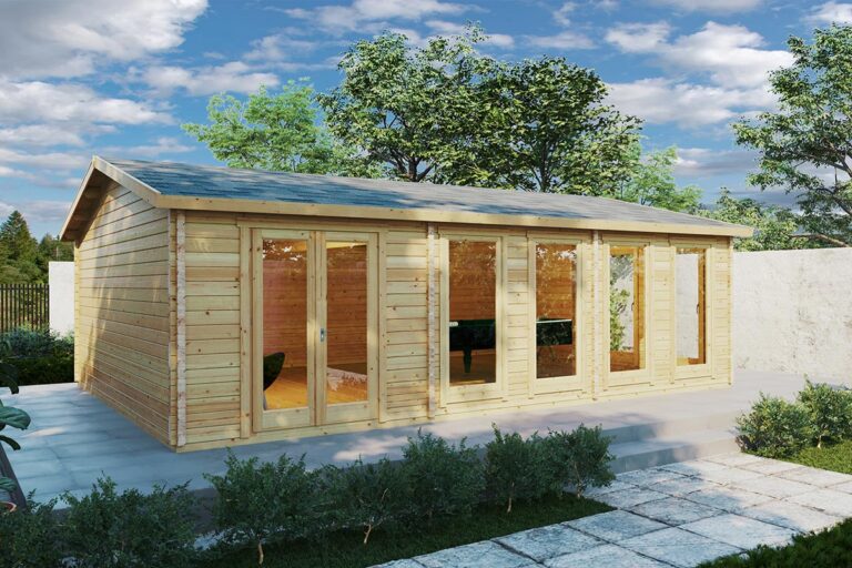 Caseta grande de madera para jugar al billar