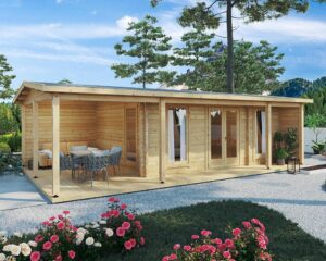 Caseta con porche “Hansa Studio XXL” 21m² | 70mm | 9x5m