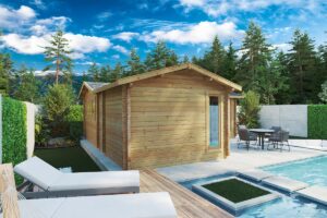 Two bedroom corner log cabin "Devon 2" 40m² | G0281