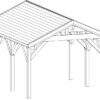 Large wooden garden gazebo Henley / 4 x 5 m