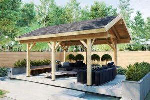 Large wooden garden gazebo Henley / 4 x 5 m